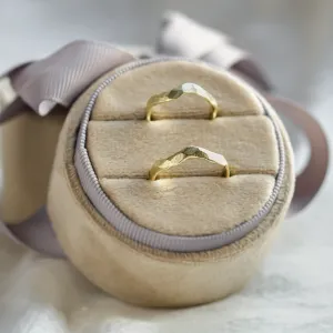 Hammered unusual wedding rings ARYA Thumbnail