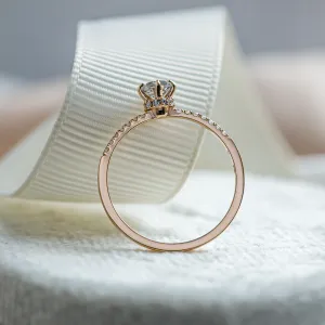 Engagement salt and pepper diamond ring with side diamonds SANREMO Thumbnail