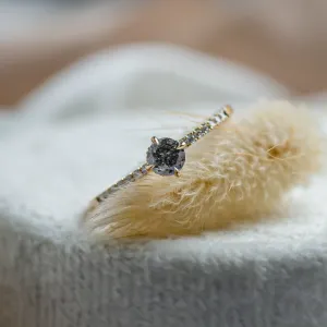 Engagement salt and pepper diamond ring with side diamonds SANREMO Thumbnail