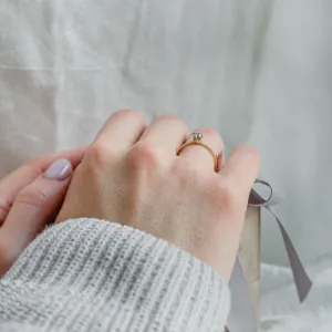 Engagement salt and pepper diamond ring with side diamonds SANREMO Thumbnail