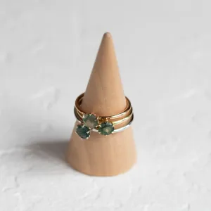 Minimalist engagement ring with moss agate MAGGIE Thumbnail