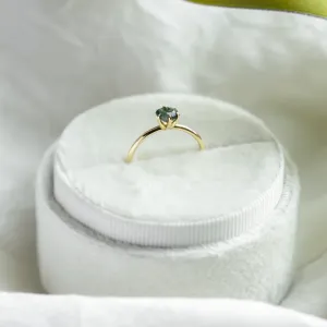 Minimalist engagement ring with moss agate MAGGIE Thumbnail