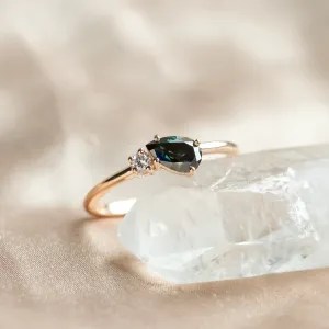 Toi et Moi ring with green lab grown and white diamond DUALITY Thumbnail