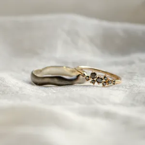 Black rhodium and black diamond wedding rings DUE Thumbnail
