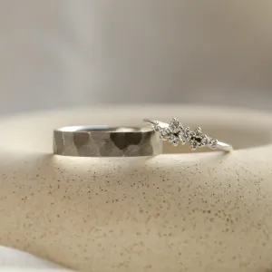 Unique black rhodium and diamond wedding rings ROMA Thumbnail