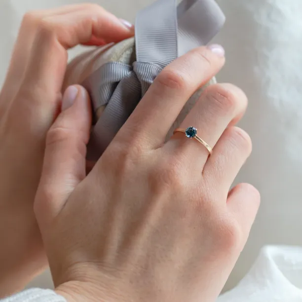 Engagement ring with london blue topaz BLAINN Image