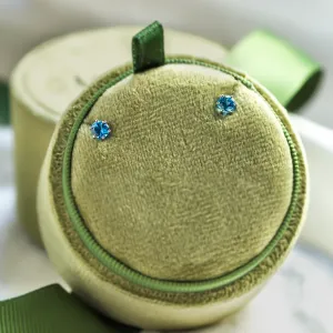 Stud earrings with blue topaz DENIM Thumbnail