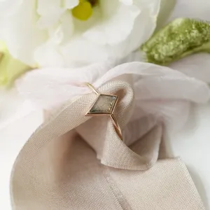 Solid gold ring with salt and pepper diamond STEW Thumbnail