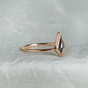 Solid gold ring with salt and pepper diamond STEW Thumbnail