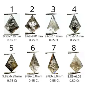 Set gold rings with salt and pepper diamond SALLY
