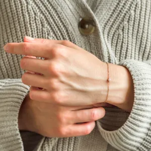 Minimalist bracelet with bezel salt and pepper diamond SANDY Thumbnail