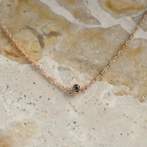 Minimalist bracelet with bezel salt and pepper diamond SANDY Thumbnail