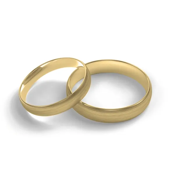 D-SHAPE mat wedding yellow gold rings VERMONT Image