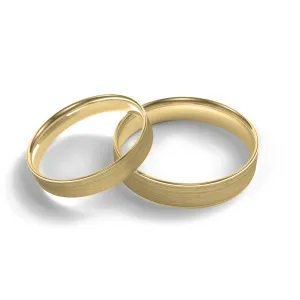 Flat matt wedding rings made of red gold Thumbnail