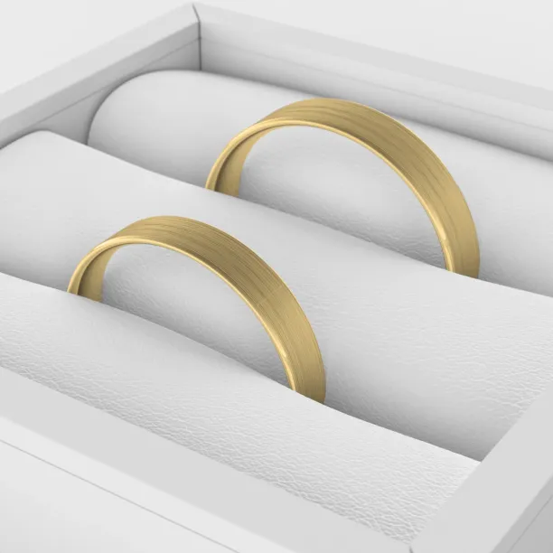 Flat matt wedding rings made of yellow gold Image