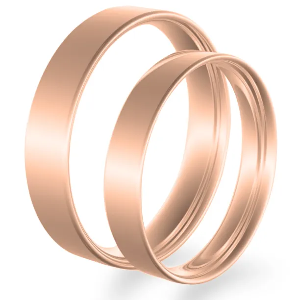 Flat wedding rings made of red gold ENIGMA Image