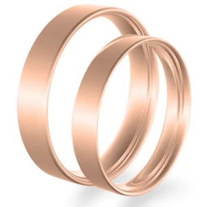 Flat wedding rings made of red gold ENIGMA