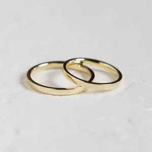 Flat wedding rings made of white gold Thumbnail