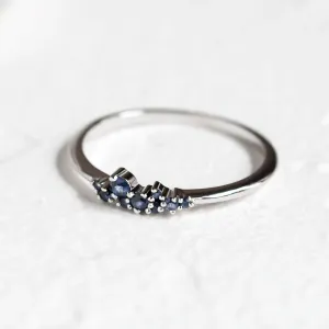 Gold ring with sapphires CLUSTER Thumbnail