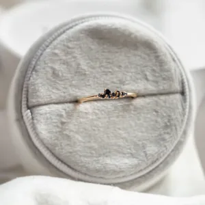 Gold ring with sapphires CLUSTER Thumbnail