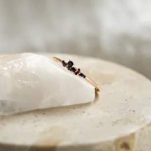 Gold ring with sapphires CLUSTER Thumbnail