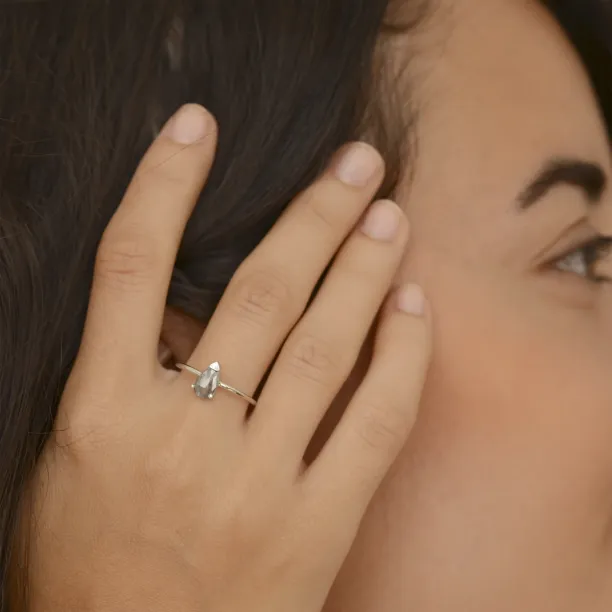 Gold ring with salt and pepper diamond ESSO Image