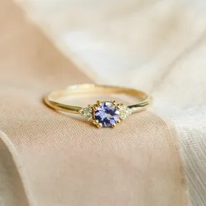 Gold ring with tanzanite and natural diamonds MONNYS Thumbnail