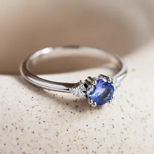 Gold ring with tanzanite and natural diamonds MONNYS Thumbnail