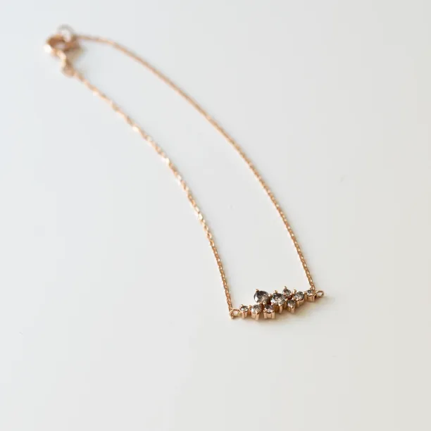 Gold bracelet with diamonds salt and pepper diamonds CLARE  Image