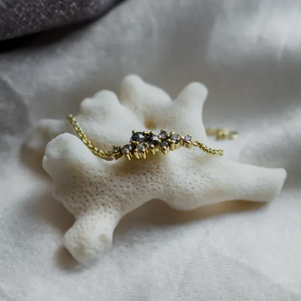 Gold bracelet with diamonds salt and pepper diamonds CLARE  Image