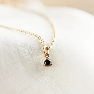 Minimalist necklace with black diamond CALIBAN