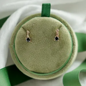 Stud earrings with black diamonds and twig SEAN Thumbnail