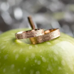 Unusual wedding bands with woodbark surface BRANCH Thumbnail