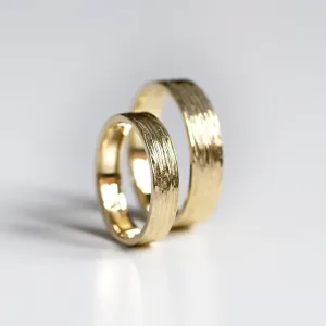 Unusual wedding bands with woodbark surface BRANCH Thumbnail