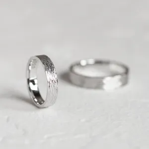 Unusual wedding bands with woodbark surface BRANCH Thumbnail