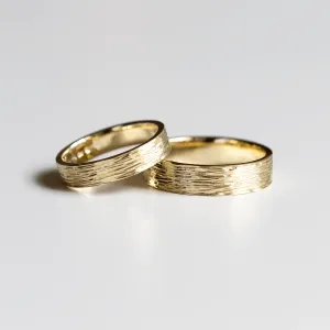 Unusual wedding bands with woodbark surface BRANCH Thumbnail