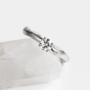 Atypical engagement ring with diamond and tree bark surface RIA Thumbnail