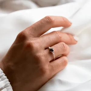 Natural green sapphire and diamond engagement ring MAIDEN