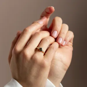 Natural green sapphire and diamond engagement ring MAIDEN Thumbnail