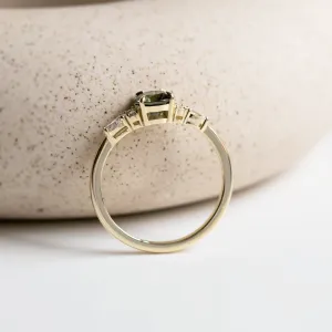 Natural green sapphire and diamond engagement ring MAIDEN Thumbnail