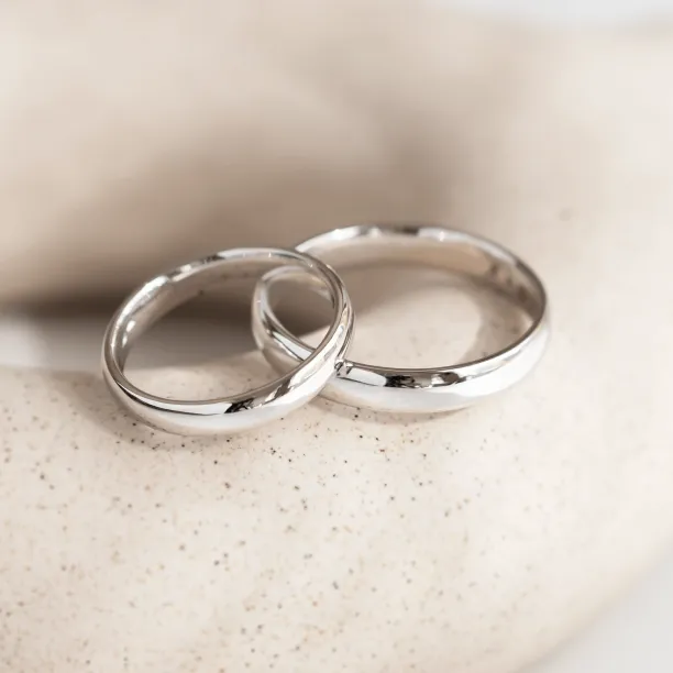 Solid wedding rings made of white gold TESSA Image