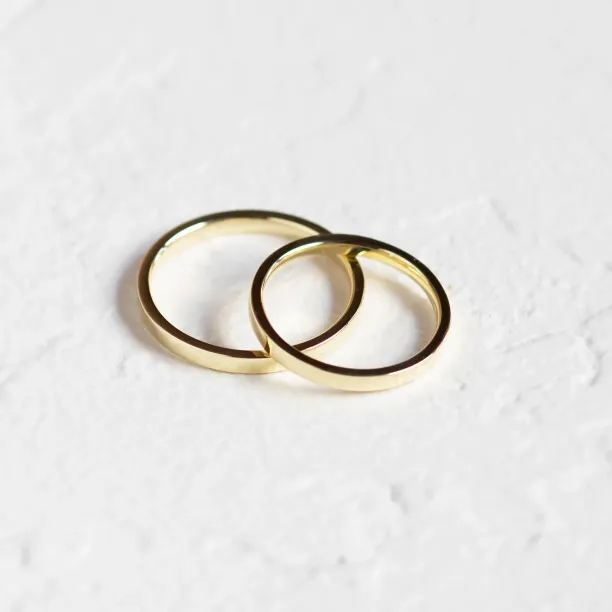 Flat wedding rings made of yellow gold JERSEY Image