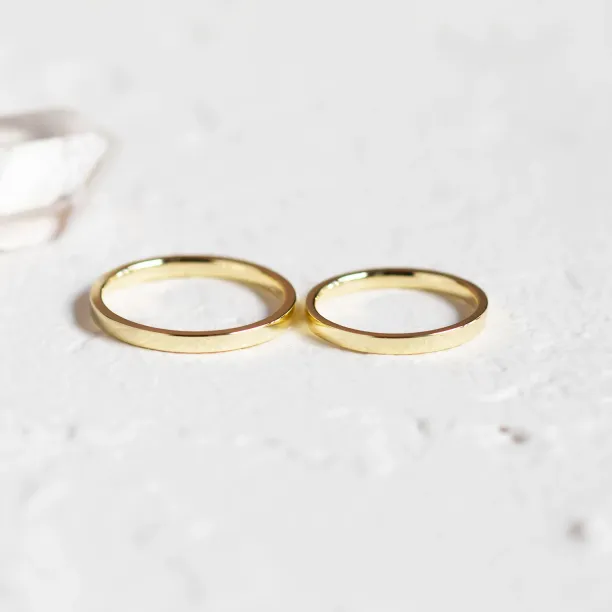 Flat wedding rings made of yellow gold JERSEY Image