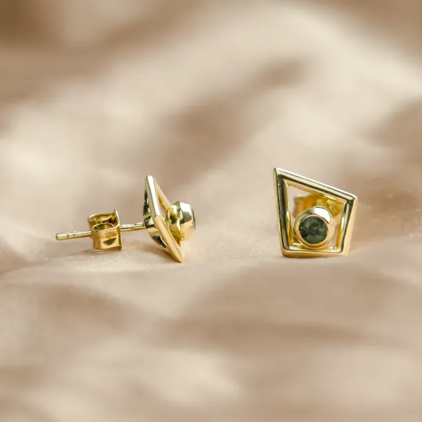 Modular gold kite earrings with gemstones KAYLEE Image