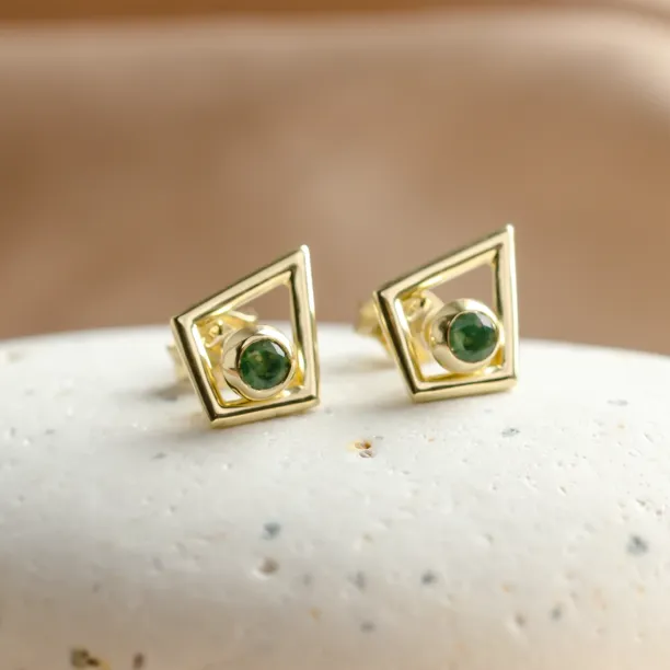 Modular gold kite earrings with gemstones KAYLEE Image