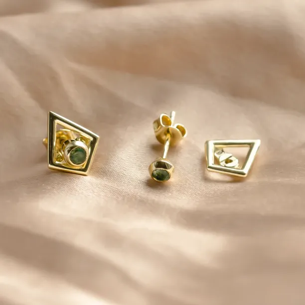 Modular gold kite earrings with gemstones KAYLEE Image