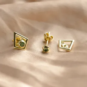Modular gold kite earrings with gemstones KAYLEE Thumbnail