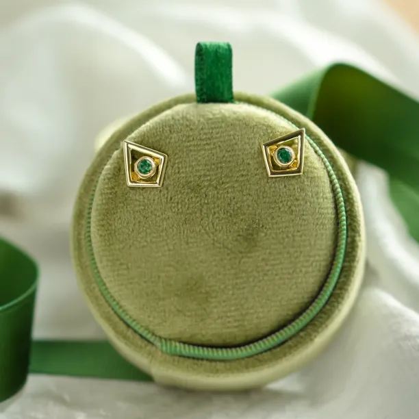 Modular gold kite earrings with gemstones KAYLEE Image