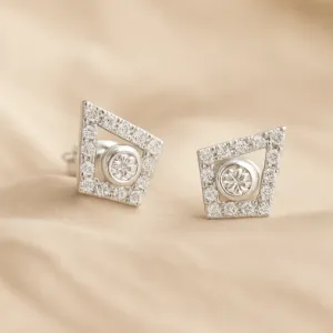 Lab-grown diamond kite earrings with removable gemstone JAY Thumbnail