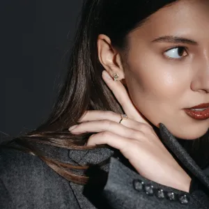 Lab-grown diamond kite earrings with removable gemstone JAY Thumbnail